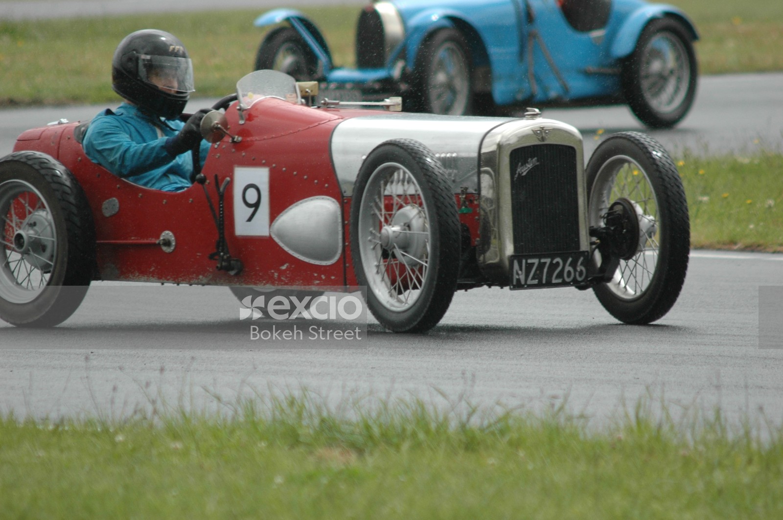 Classic red Austin Seven Special race car