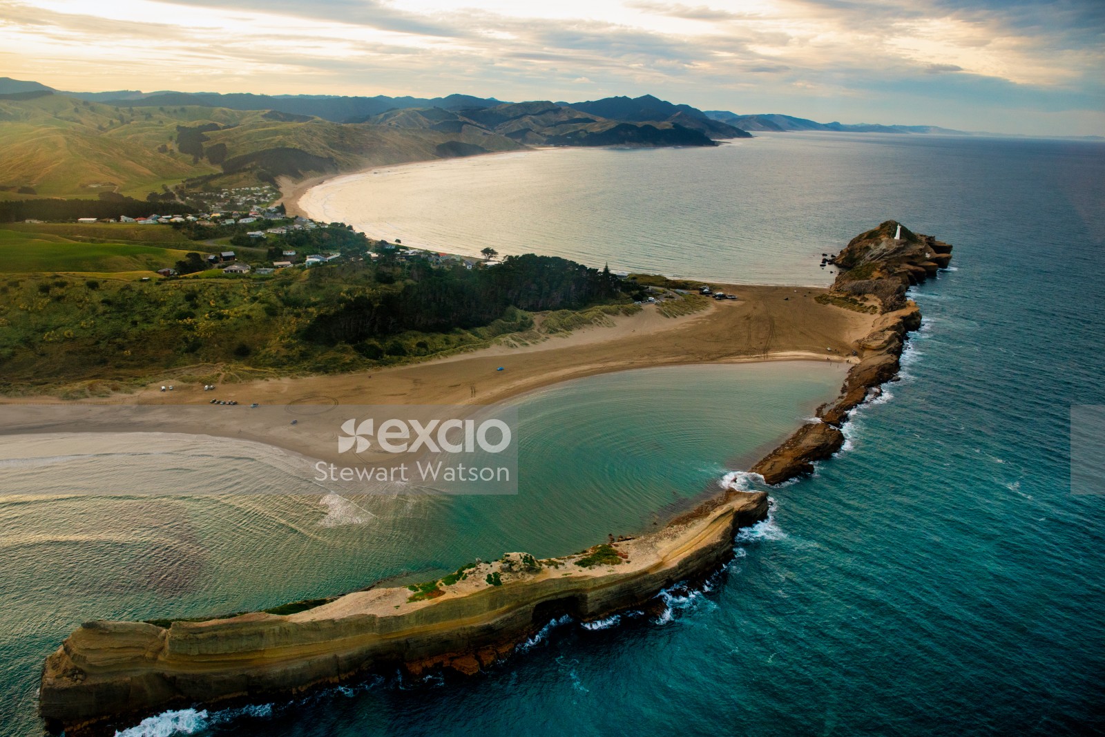 Castlepoint lagoon  from the air tight crop