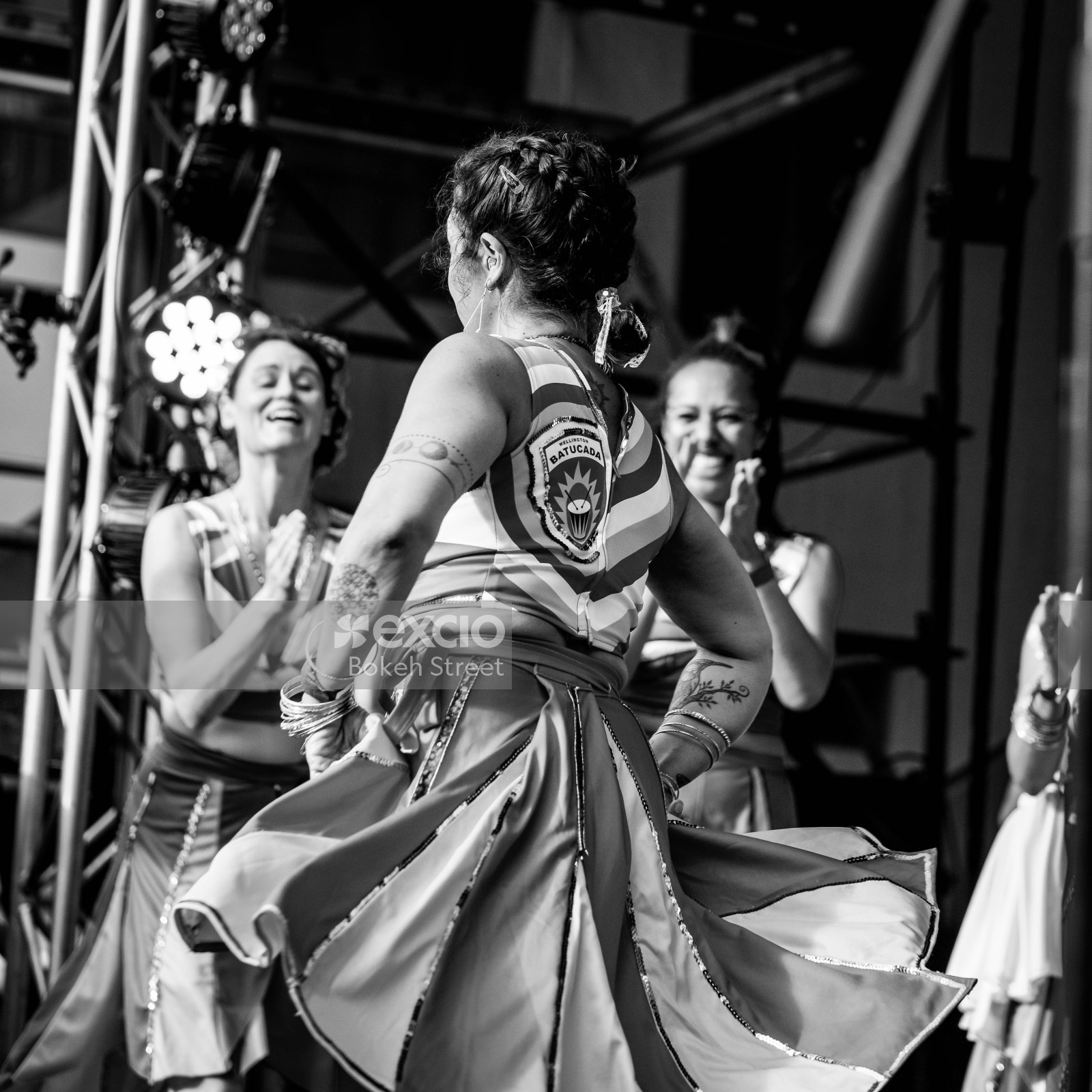 Woman dancing at Cuba Dupa 2021 bokeh monochrome