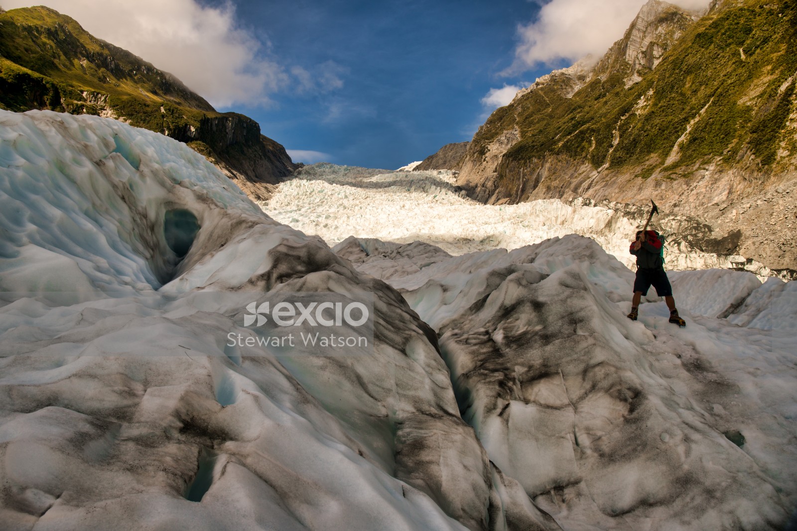 walking up the glacier